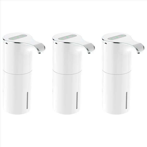 3X Dispensador de JabóN AutomáTico - Dispensador de JabóN LíQuido EléCtrico Recargable por USB Sin Contacto Volumen Ajustable una Prueba de Agua 450Ml