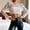White, variant on Womens Sheer Mesh Top with Beaded Embellishment Long Sleeve Pearl Mesh Blouse Elegant See Through Layering Shirt for Fashionable Ladies