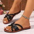 thumbnail image 4 of Cute Sandals for Women,Summer Shoes for Women,Flat Sandals for Women,Walking Sandals Women,Women's Sandals,Women's Braided Slide Sandals Open Toe Slip On Flat Sandals Casual Summer Sandals,Black,9.5, 4 of 6