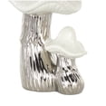 thumbnail image 4 of 7" x 10" Silver Ceramic Mushroom Sculpture with White Tops and Textured Grooves, by DecMode, 4 of 9
