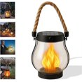 thumbnail image 1 of Solar Lantern Outdoor Lights, Dancing Flame Solar Lantern Outdoor Lights, Hemp Rope Hanging Flame Lamp, for Camping Pathway Garden Yard Decor, 1 of 5