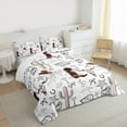 thumbnail image 3 of Manfei Retro Bull Skull King Size Comforter Sets,Brown Cowgirl Boots Bedding Comforter Set,Western Country Farmhouse Bedding Set For Girls,Luxury Bedroom Decor Reversible,3pcs, 3 of 8