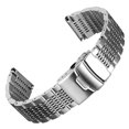 thumbnail image 2 of Stainless Steel Mesh Bracelet for Seiko Solid Deployment Buckle Diving Watch Band Brushed Polished Business Straps 18/20/22/24mm, 2 of 5