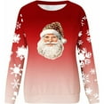 thumbnail image 4 of UPPADA Merry Christmas Sweatshirts for Womens Funny Letter Print Christmas Shirts Funny Santa Print Graphic Tee Casual Long Sleeve Blouse Tops top gifts Red,L, 4 of 5
