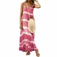 thumbnail image 2 of Vestido largo con cuello en V, ropa de verano, vestido suelto sin mangas a rayas, rosa, S Methold AP001806-01, 2 of 5