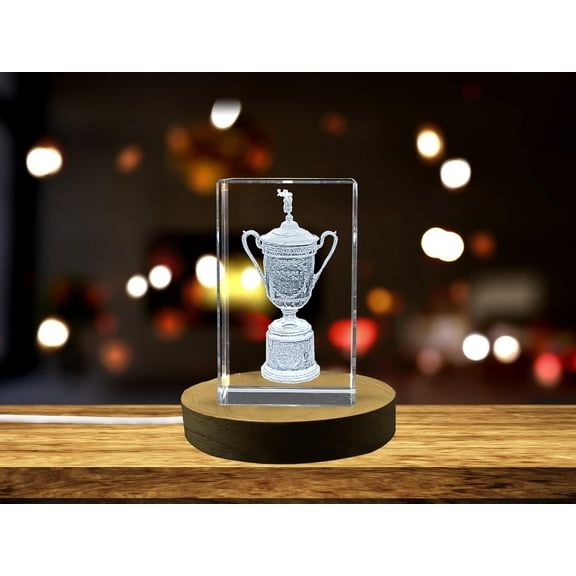 US Open Engraved Crystal Trophy for Tennis Decor | Engraved Grand Slam Championship Award