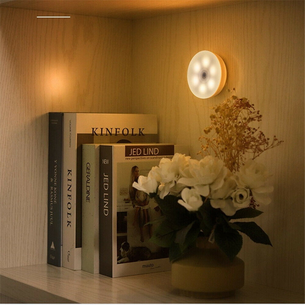 3 Pack Warm White Motion Sensor LED Night Lights Indoor Battery-Powered  Wireless 661273630303