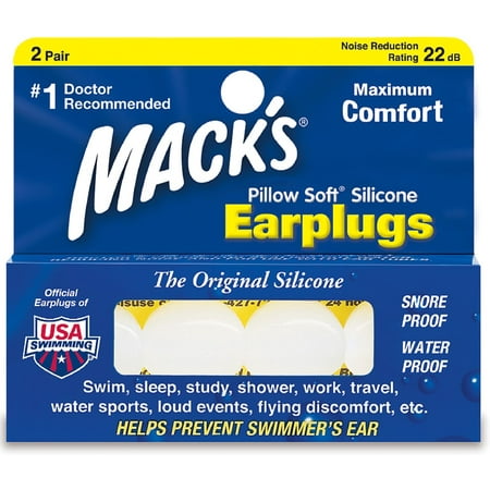 Mack's Pillow Soft Earplugs White 2 Pairs (Pack of 6)