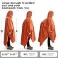 thumbnail image 5 of Waterproof Rain Poncho Lightweight Reusable Hiking Hooded Coat Jacket Unisex Raincoat for Hiking Camping, 5 of 6