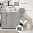 thumbnail image 6 of 36" Bathroom Vanity with Sink Combo, Modern Thickened Wood Bathroom Storage Cabinet with 4 Drawers & Soft Closing Door, Adjustable Shelves, Gray, 6 of 9