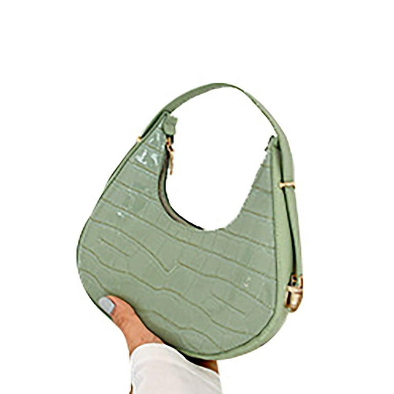 Sweet Shoulder Bags Clutch Purse Handheld Crocodile Pattern Leather  Underarm Bag Blue Silver Black Green Gold Color Gold II 