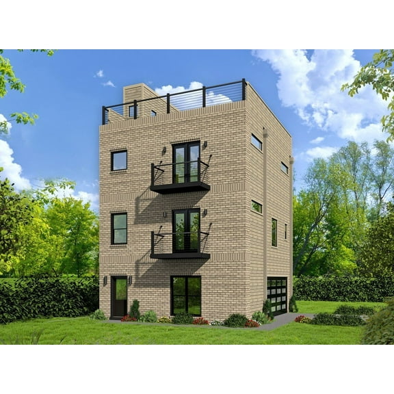 763-83: Modern Contemporary 2 Bed, 3 Bath Luxury Home Plan, 1680 Sq Ft: Full Blueprints with License to Build by Home Plan Marketplace - Lesuto