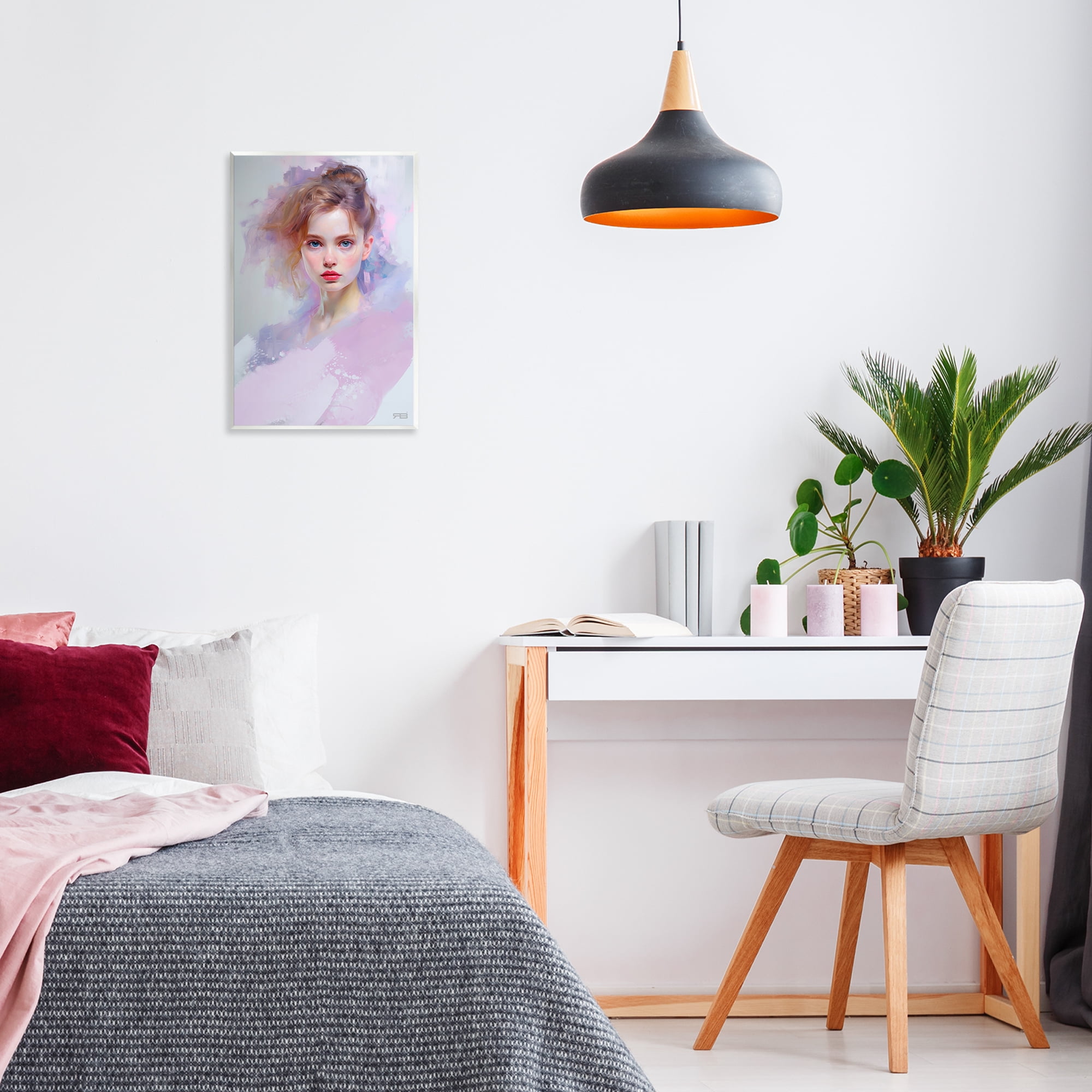 Stupell Industries Soft Portrait of Woman Novelty Painting Unframed Art Print Wall Art, 13 x 19