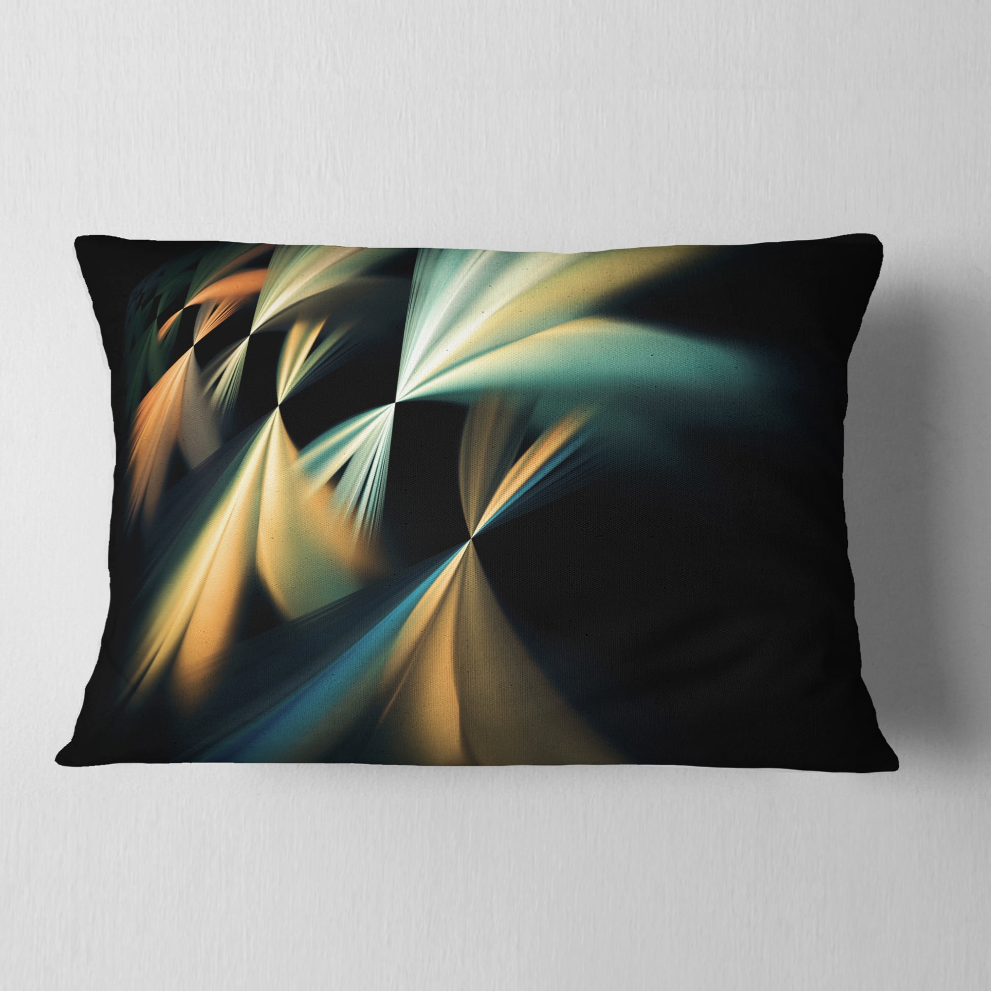 Designart Floating Abstract Fractal Designs - Abstract Throw Pillow - 12x20