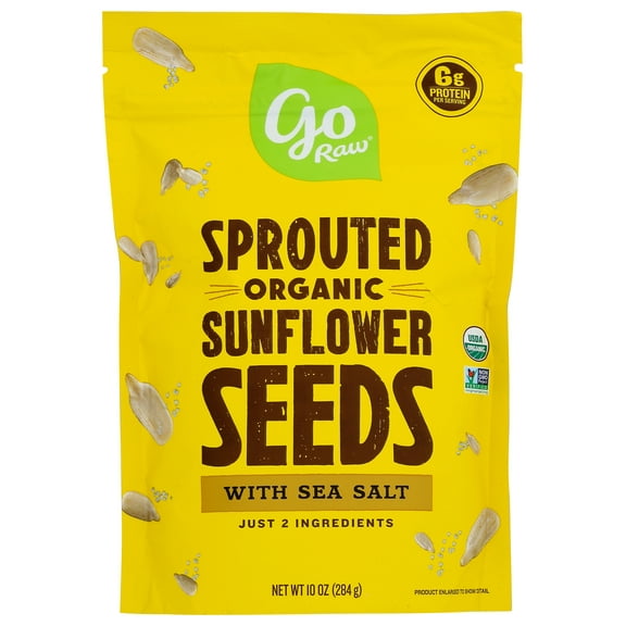 (Pack of 6), Go Raw Sprouted Organic Sunflower Seeds, 10 oz