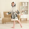 thumbnail image 4 of FORMRS Niños Bathrobe Unisex Hooded Robe Soft Plush Pajamas Sleepwear, Size 7-9T, Beige Christmas Trees, 4 of 7