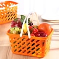 thumbnail image 3 of Panier de Courses Portable pour Rangement en ABS Couleur Orange Parfait pour Vêtements Jouets Livres 2 Pcs, 3 of 9