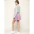 thumbnail image 4 of Made by Johnny Women's Casual Mini Flared Plain Pleated Skater Skirt with Shorts XXXL LILAC, 4 of 6