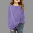 thumbnail image 2 of Girl Sweatshirts Long Sleeve Purple Sweatshirt Kids Crewneck Pullover Tops Fall Winter Clothes Girls Tops Size 5-6 Years, 2 of 6