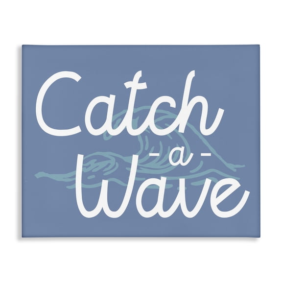 Stupell Industries Tropical Catch a Wave on Blue Canvas Art, 20 x 16, by Lil' Rue