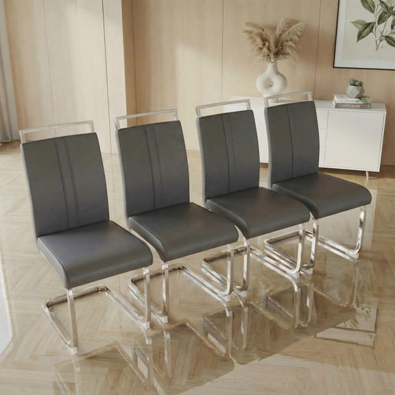 CasaGlajore Modern Dining Chairs, Thick Foam Faux Leather Dining Chairs Set of 4, C Shaped Kitchen Chairs for Dining Room, Conference Room