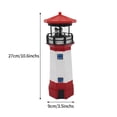 thumbnail image 2 of Estatua de jardín de faro solar con lámpara giratoria, escultura de faro solar de resina de 27 cm, adornos de jardín impermeables LED para exteriores, 2 of 5