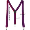 thumbnail image 5 of INSPIRE CHIC Metal Clamp Y Shaped Adjustable Suspender Clip Braces Purple One Size, 5 of 5
