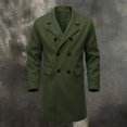 thumbnail image 6 of Maqroz Mens Long Double Breasted Trench Coat Notch Lapel Collar Winter Warm Overcoat Casual Business Formal Outerwear Heavyweight Classic Long Jacket, (Army Green,XL), 6 of 9