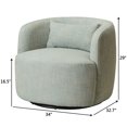 thumbnail image 6 of KINWELL Linen Blend Swivel Barrel Chair Set of 2, No Assembly Upholstered 34" Wide Breathable Textured Weave Fabric Accent Chair for Living Room Office Lounge, Light Teal Multi, 6 of 14