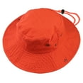 thumbnail image 7 of Wide Brim Hiking Fishing Safari Boonie Bucket Hats 100% Cotton UV Sun Protection For Men Women Outdoor Activities S/M Orange, 7 of 7