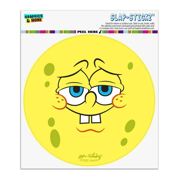 SpongeBob Confident Face Automotive Car Window Locker Circle Bumper Sticker