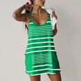 thumbnail image 2 of Atogsazn Womens Athletic Dress Built in Shorts V-Neck Sleeveless Stripe Camis Tops And Shorts Sets Summer Casual T-Shirt Dresses Sets Green S on Clearance, 2 of 7