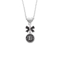 thumbnail image 2 of Delight Jewelry Silvertone Antiqued Round Seal - Initial - B - Black Bow Heart Necklace, 2 of 4