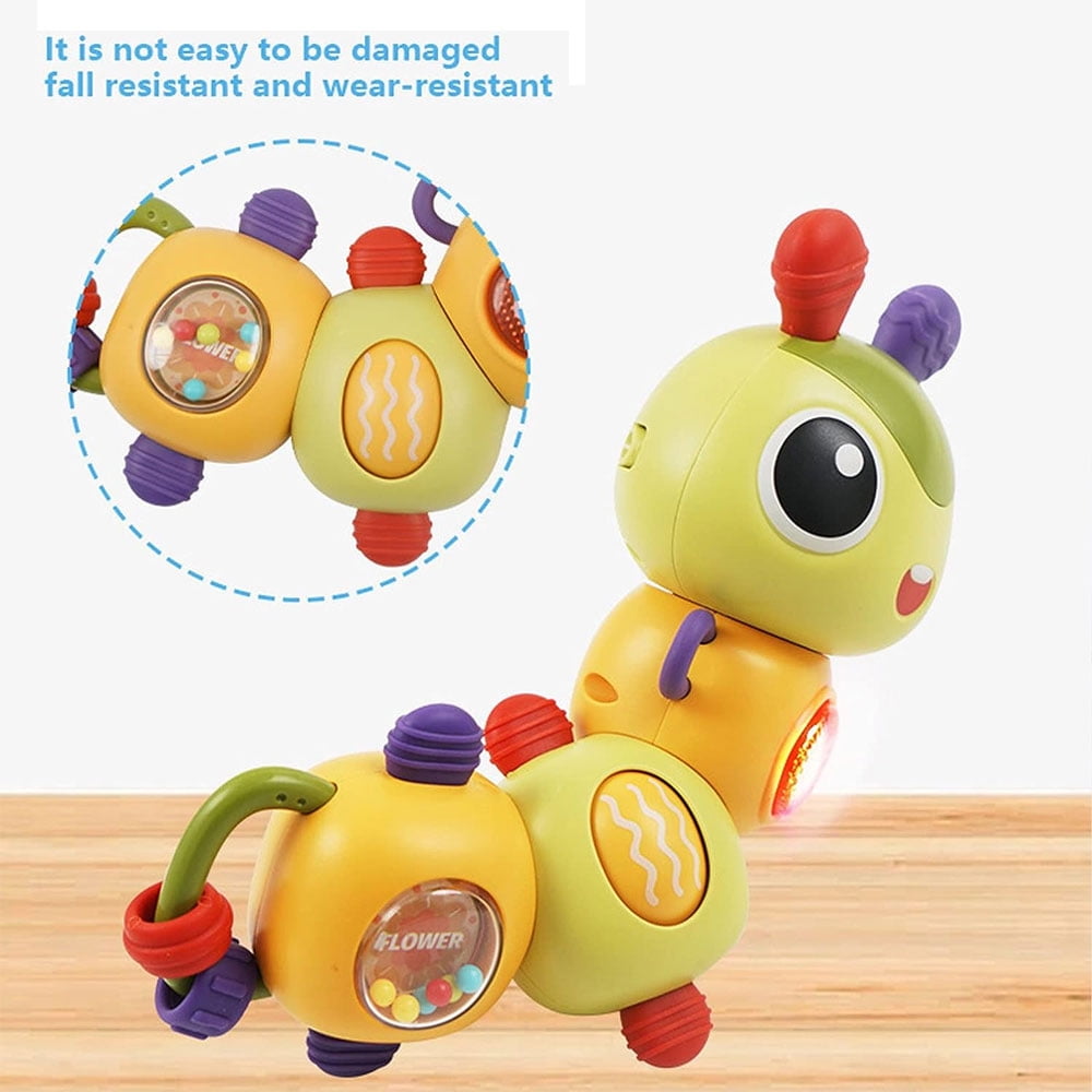 EIMELI Baby Toys 6 to 12 Months Crawling Baby Musical Toys, with Light Up Face Caterpillar Educational Toddler Baby Toys 6 7 8 9 12 18 Months Infant Boy Girl Gift
