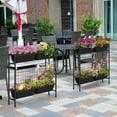 thumbnail image 5 of Raised Garden Bed 32" Tall Elevated Planter Boxes with Trellis & Legs, Vertical Herb Garden Planter Outdoor for Gardening, Vegetables, Flowers, Herbs, Backyard, Black, 5 of 6