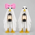 thumbnail image 4 of Halloween Statue Dress Up Kit, Porch Goose Clothes, Porch Goose Outfits, Halloween Porch Goose Outfit with Classic Friendly Ghost Silhouette, Large Pink Bow and Hangable, 4 of 5