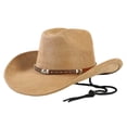 thumbnail image 1 of Chapeau de Cowboy à Thème Occidental pour Usage Extérieur Style Jazz Classique Mode Couvre-Chef Soleil Toutes Saisons Design Différent, 1 of 6