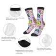 thumbnail image 3 of Fuzoiu Cartoon Donuts Print Kids Socks For Boys Girls,Grip Crew Socks with Non Slip,Lightweight Stretch Crew Socks,Toddlers Crew Boot Socks, 3 of 5