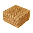 thumbnail image 2 of Woven Storage Basket With Lid Rattan Sundries Storage Box Wicker Basket Handmade, 2 of 7