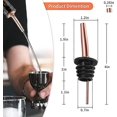 thumbnail image 3 of Juego de vertedores de cobre para botellas de licor de 12 licores clásicos de flujo libre de acero inoxidable. Afortunado Sencillez, 3 of 4