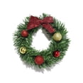 thumbnail image 3 of 2pcs With Christmas Ball Christmas Wreath Pendant Exquisite Creative Hanging Ornament Fake Reusable Grid Bow Wreath Festive, 3 of 5