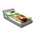 thumbnail image 2 of Ambesonne Beach Fitted Sheet & Pillow Sham Set, Exotic Summer Paradise, Twinxl, Multicolor, 2 of 2