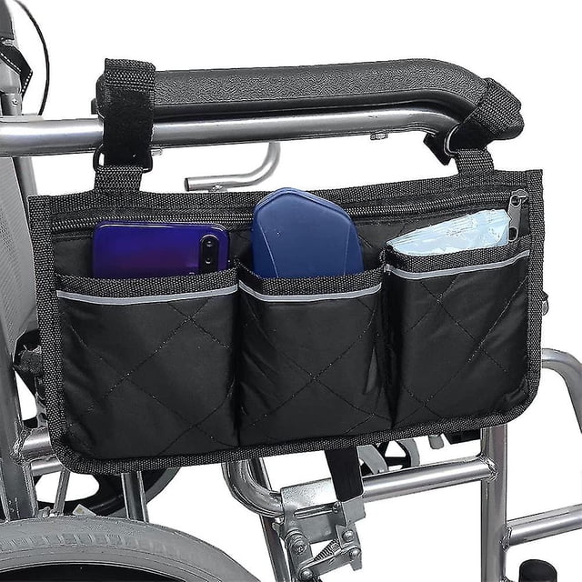 Bolsa para silla de ruedas para reposabrazos - Bolsa para silla de ruedas Oxford. Afortunado Sencillez