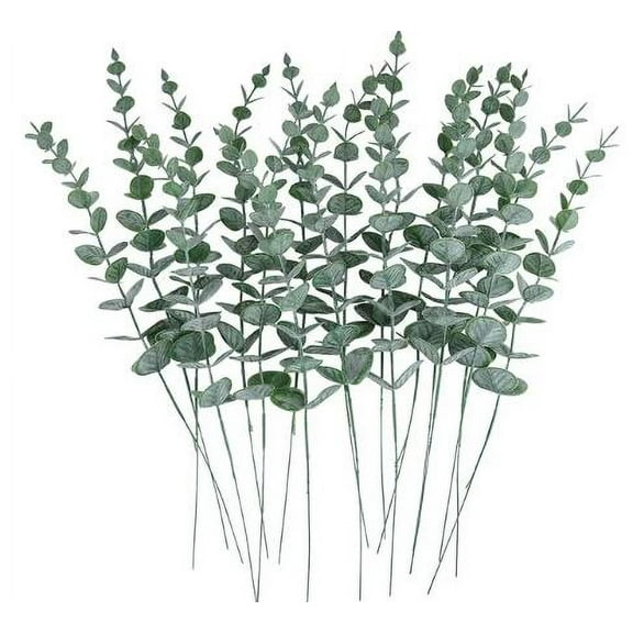 LYCAQL 24pcs Eucalyptus Stems Artificial Eucalyptus Leaves Greenery Branches Flowers for Wedding Centerpiece Spring Easter Farmhouse Home Decoration