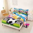 thumbnail image 2 of Erosebridal Modern Soccer Court Bed Sheets,Kids Football Sport City King Sheets For Boys Teens 4pcs, 2 of 6