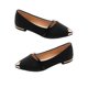 thumbnail image 1 of 1Pair Summer Pointy Flat Nude Shoes Elegant Pearl Non-Slip Single Woman Shoes, 1 of 3