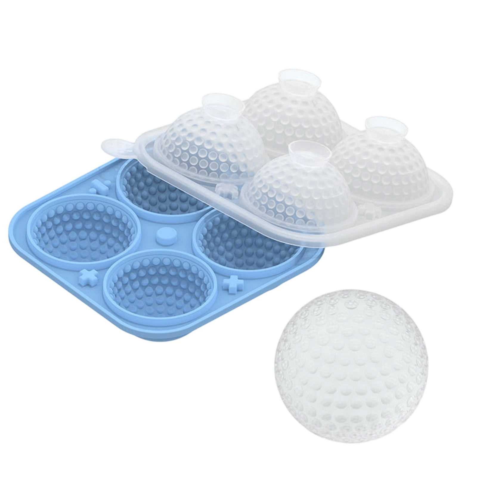 Werulen 5Pcs Golf Shape Integrated Ice Mold with Funnel Guide for Easy Filling and Flexible Demolding,Home Bar Whiskey Cocktail and Various Beverage Chilling,Ice Ball Maker,Freezer Mold,Drink