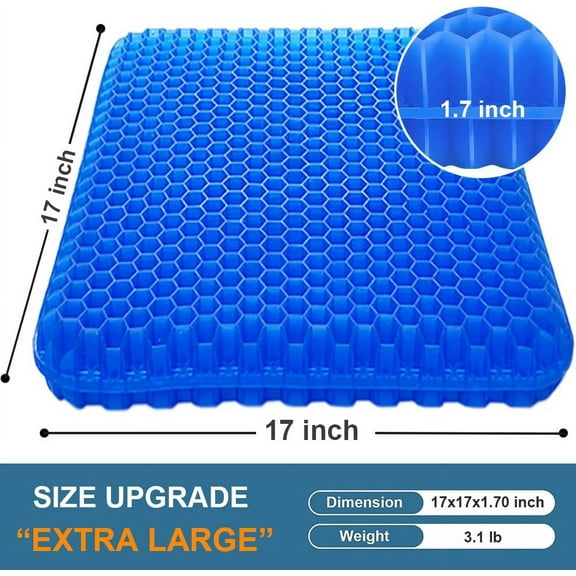 Gel Seat Cushion, Large Cooling Gel Cushion Breathable Chair Pads for Home Office Car Wheelchair
