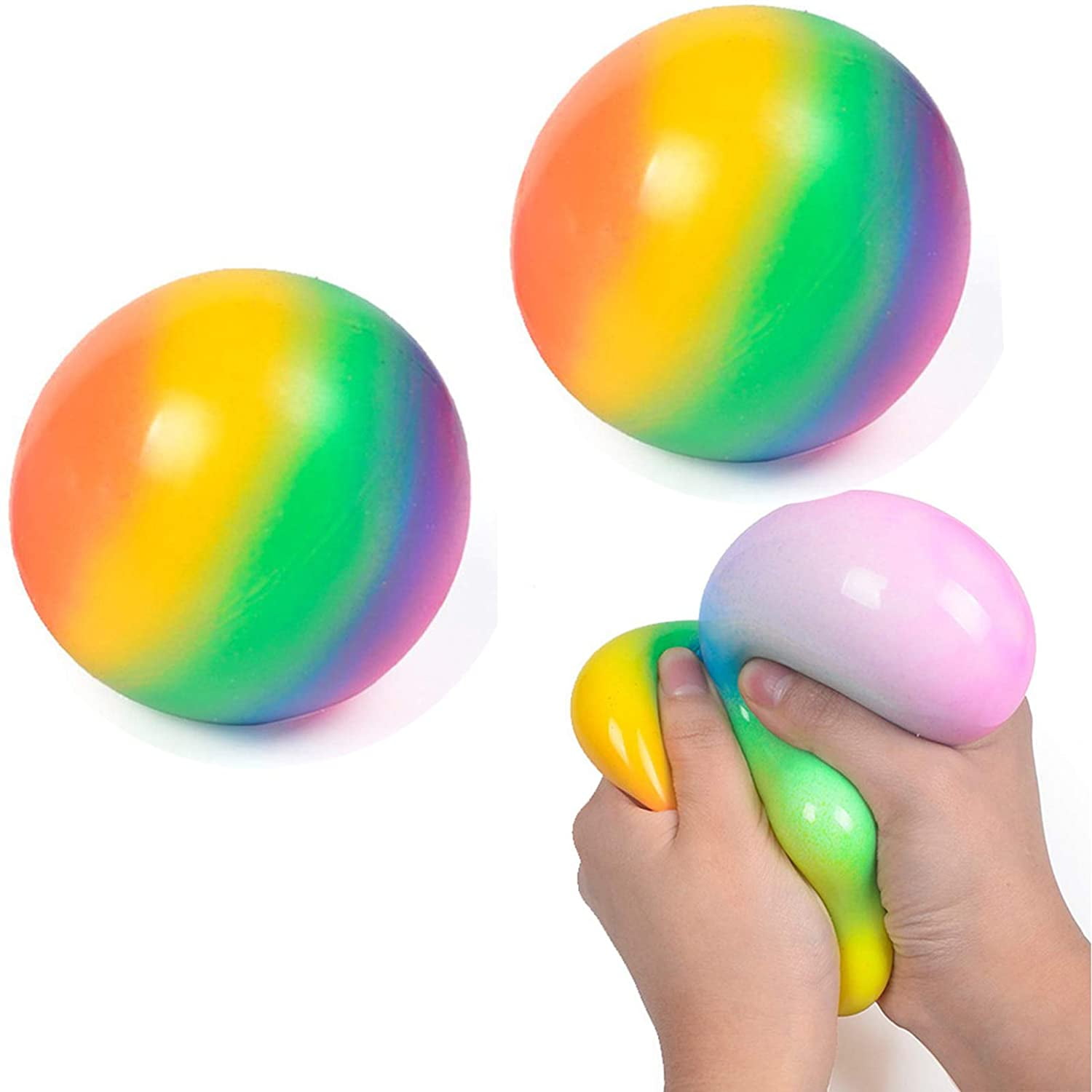 1x Lightbulb Squishy Ball with Light Squeeze Toy Healing Toy Stress Reliever Kid 