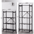5 Tier Storage Shelves with Wheels 27.9''x 13.4'' x 62.5'' Collapsible